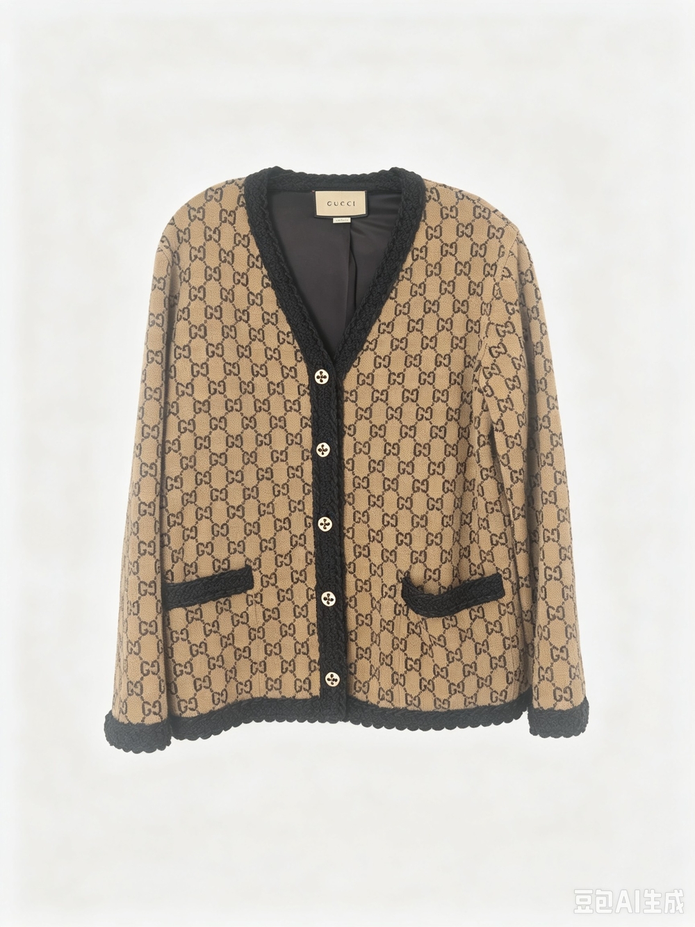 Gucci Brown Monogram GG-Pattern Jacket